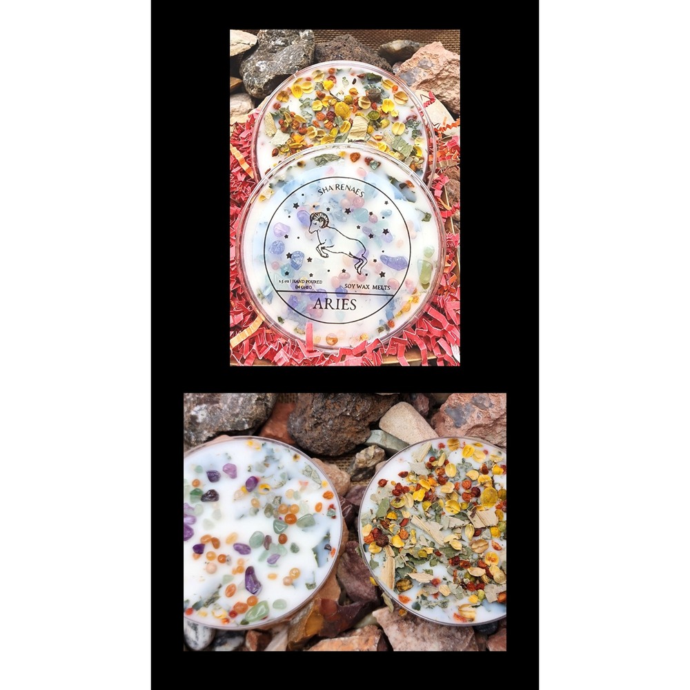 Zodiac Wax Melts: Triple Scented, Crystals, Herbs & Flowers